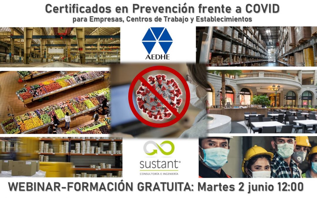 Webinar: Certificados de Prevención frente a COVID para Empresas de todos los sectores y  Establecimientos turísticos