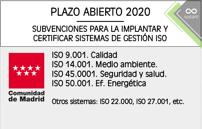 Subvenciones ISO en la Comunidad de Madrid 2020-2023